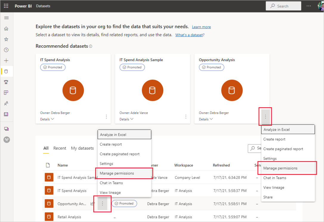 Manage semantic model access permissions - Power BI Microsoft Learn